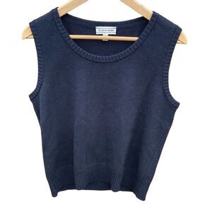 St. John Sport Women's M Navy Knit Vest Classic Sophisticated Layering